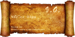 Vácz Olga névjegykártya